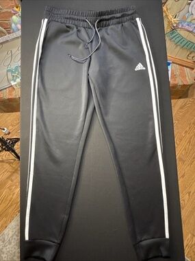 adidas Black Joggers with White Side Stripes - Women’s